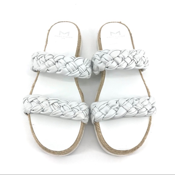 Marc Fisher White Jaimee Espadrille Slide Sandal - Picture 2 of 8